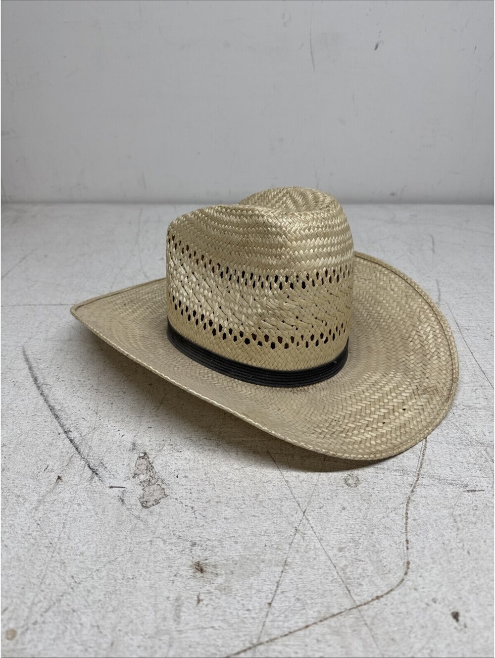 Vintage 50s Bailey U-Rollit Genuine Panama Straw Western Cowboy Hat